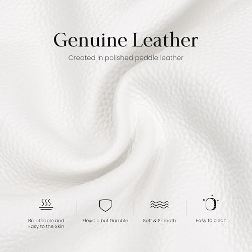 beful White Genuine Leather Bucket