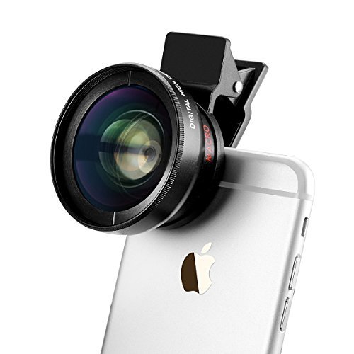TECHO Universal Professional HD Camera Lens Kit for iPhone 6s / 6s Plus / 6 / 5s, Mobile Phone (0.45x Super Wide Angle Lens, 12.