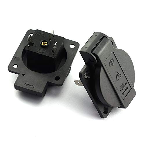 Ruiling 1-Pack Us Standard Water-Proof Power Outlet 3-Hole Socket Ac 15A 125V Panel Mount Dust-Proof Industrial Electrical Female Plug Power Connector #TOP1