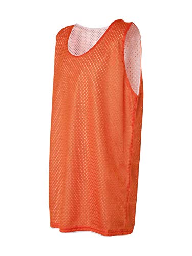 Badger Sport Orange/White Youth Large Reversible Mesh Tank Top Jersey Uniform