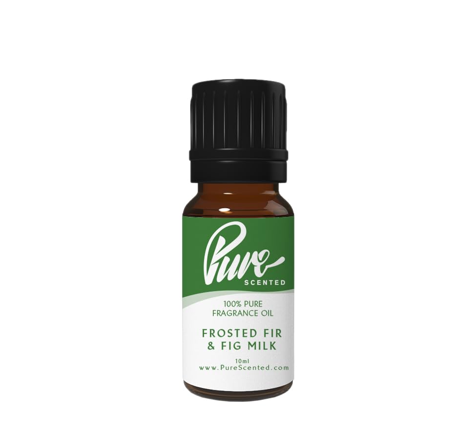Pure Scented 10ml Fragrance Oils - 1 x 10ml Suitable for Candles, Soaps, Slime, Diffusers, Cosmetics, Wax Melts, Designer (1 x 10ml, Frosted Fir & Fig Milk)