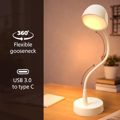 Image of Philips 5W Lumos White LED Desk Light | 3-in-1 Study Lamp with Adjustable Brightness | EyeComfort Technology | Energy Efficient LED | Modern Table Lamp for Study & Work | Pack of 1