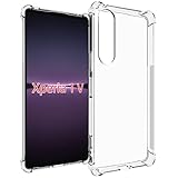 USTIYA Case for Sony Xperia 1 V 5nd Gen Clear TPU Four Corners Protective Cover Transparent Soft