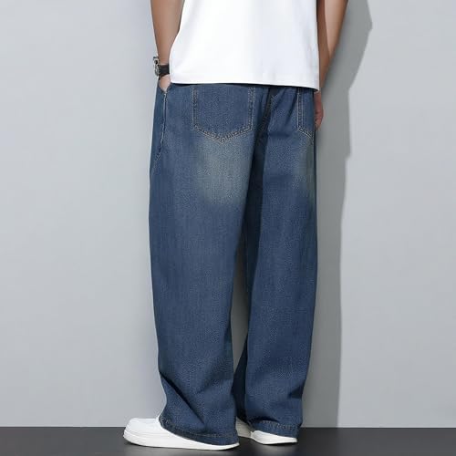 Mens Baggy Jeans Y2k Wide Leg Loose Fit Jeans Irregular Sutures Streetwear Denim Washed Hip Hop Pants3