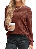 Elegante Strickpullover Anlass: Egal, ob Sie zu einem lässigen Treffen oder einer formelleren Veranstaltung gehen, dieses langärmelige Tunika Tops sind eine vielseitige Ergänzung für Ihre Garderobe. Einfaches Design ist geeignet zum Ausgehen, Fitnessstudio, Yoga, Alltag, Streetwear, Party, Club, Dating, Reisen, etc