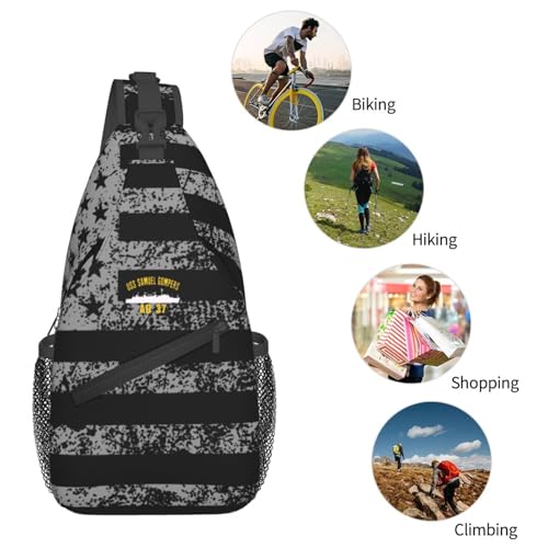 Bolso USS Samuel Gompers Ad-37 tipo bandolera para hombre pequeño y resistente al agua miniatura 5
