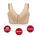 3 Pack Medium Elderly Women Button Front Closure Bras Wireless Cotton Everyday Soft Cup (no Pads) Bras (38BC)