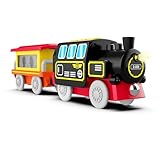 Battery Operated Locomotive Train Toy for Wooden Tracks, Motorized Trains for Toddlers, Train Accessories Compatible with Thomas, Brio, Chuggington, Melissa and Doug - Image 8
