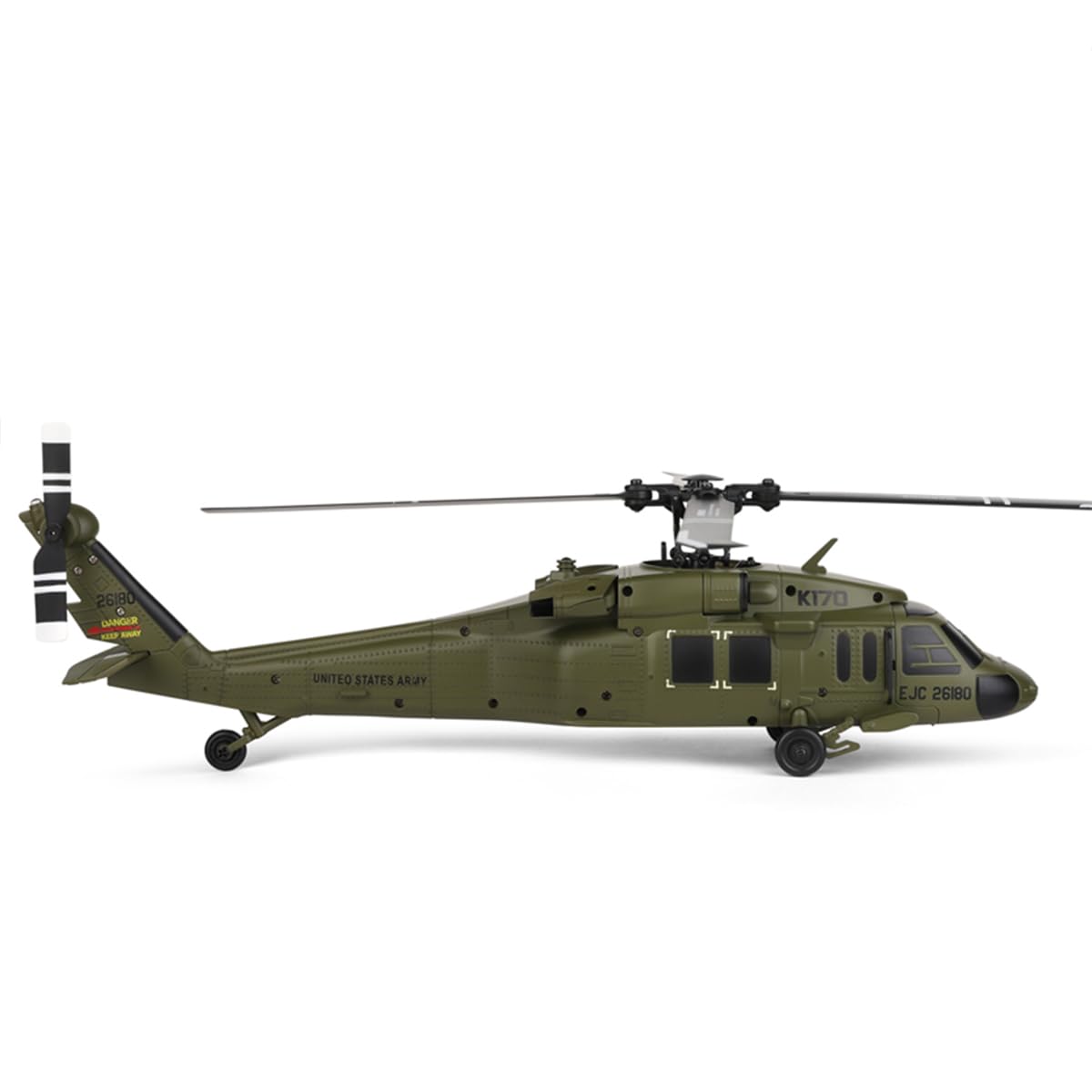 UH-60L helikopter zdalnie sterowany dla początkujących, 170 rozmiarów helikopter RC Flybarless, helikopter wojskowy RC dla dorosłych, regulowana przepustnica z lewej i prawej strony, z jedną