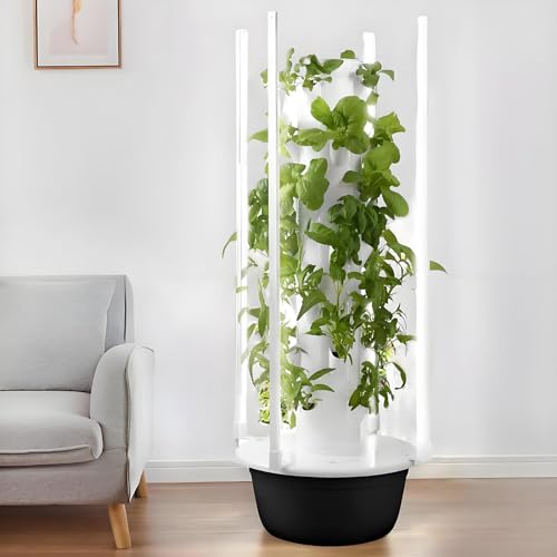 Zestaw systemu uprawy hydroponicznej z regulowaną lampą do uprawy, pionowa wieża ogrodowa, do użytku wewnątrz ziół i warzyw, inteligentny dom, hydroponiczny ogród