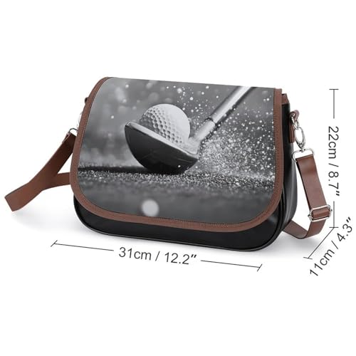 Black And White Golf Women's Crossbody Bags Leather Messenger Handbag Small Shoulder Bag Purse2