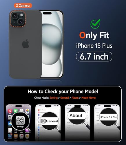 Image of FNTCASE for iPhone 15 Plus Case: Matte Magnetic Phone Cases Compatible with Magsafe Slim Anti Yellowing Rugged Shockproof Protective Translucent Cell Phone Cover (C-Black)