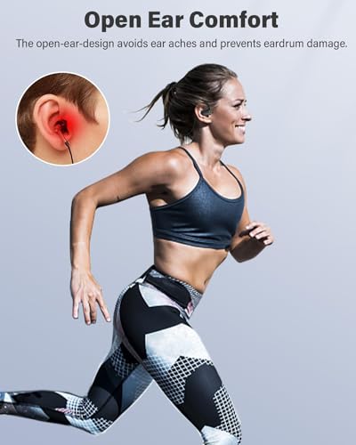 SANOTO Knochenschall Kopfhörer Bluetooth, Open Ear Kopfhörer Bluetooth 5.3, IPX6 wasserdichte Schweißfeste Knochenschall Kopfhörer,Bone Conduction Headphones zum Joggen, Radfahren – Bild 3