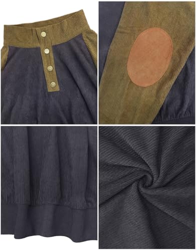 Mens Casual Corduroy Sweatshirt Long Sleeve Stand Collar 1/4 Button Up Pullover Fall Polo Sweaters3