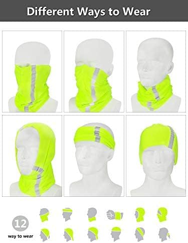Miniatura 5 de SATINIOR 8 piezas de polaina reflectante para el cuello para hombre, pasamontañas de ciclismo, máscara facial, bandana para el sol para hombre