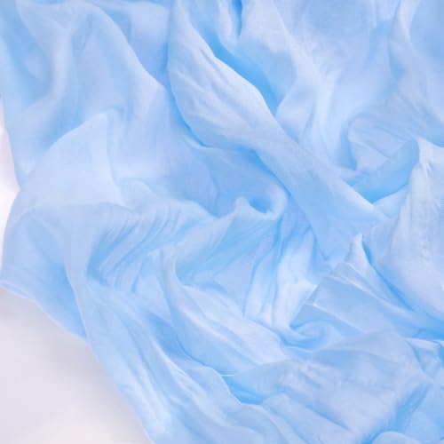 Image of Socomi 2pcs Light Blue Cheesecloth Table Runner Easter Spring Boho Rustic Gauze 120 inch 10FT Cheese Cloth Runner for Wedding Party Baby Shower Birthday Home Decor Holiday Decorations