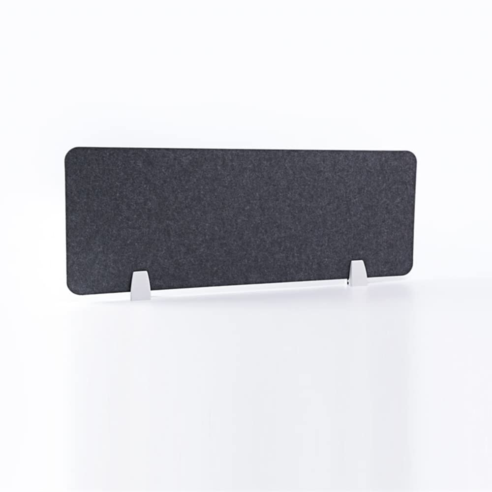 Office Desk Bezel, Desk partition, Polyester Fiber Screen Board, Desktop partition Board, Furniture Fittings, Screen Clip (Color : Dark Gray, Size : 30 * 80cm(11.8 * 31.5in))