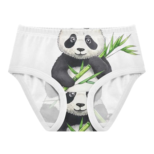 Girls Underwear Toddlers 2t Cotton Cute Panties Girl Flower Briefs Girls Undies Watercolor Cartoon Panda Bear White