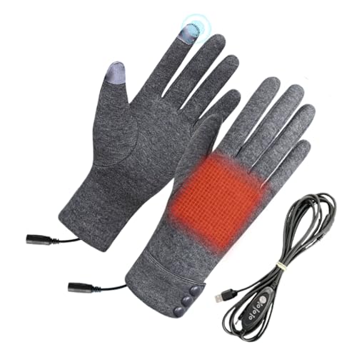 Guantes térmicos para Mujer, Guantes eléctricos de 3 Niveles USB, Resistentes al Viento, Calentadores de Manos para Camping, Viajes, Senderismo, jardinería, Caminar, esquí, Trabajo al Aire