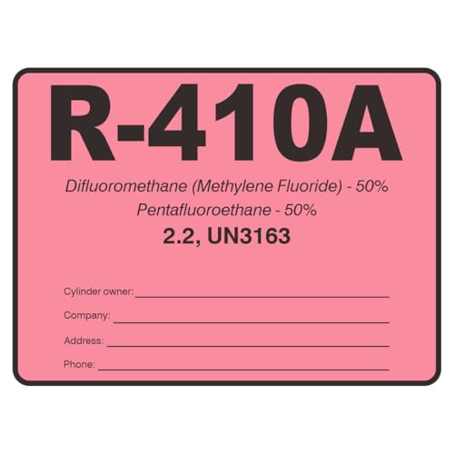 R410A HVAC/R Labels R-410A Color Coded Refrigerant ID...