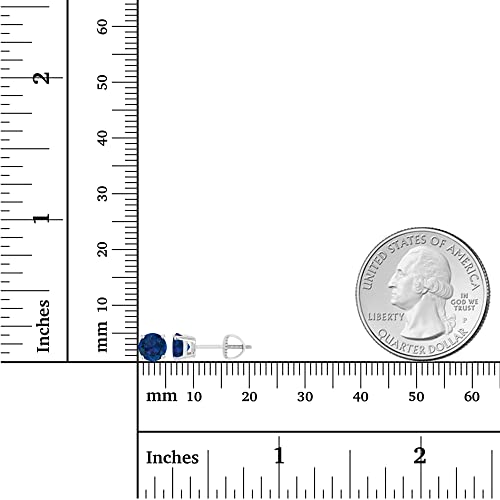 14K Gold Plated 925 Sterling Silver Hypoallergenic 5mm Round Genuine Birthstone Solitaire Screwback Stud Earrings4