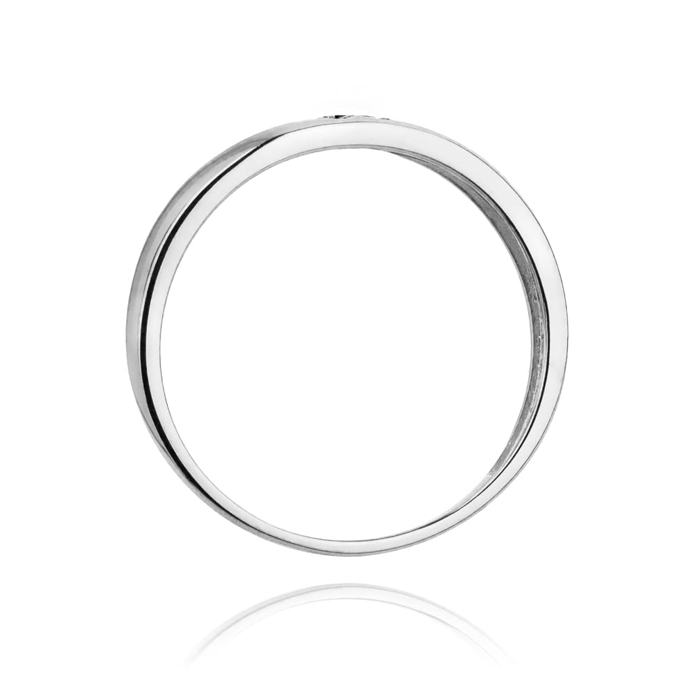 Weißgold Damen-Goldring mit Herzen, 0,02 Karat Diamanten 14 Karat Gold 585