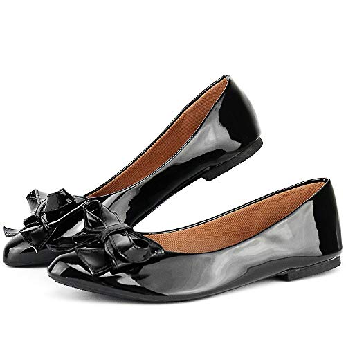 Sapatilhas SapatoFran Bico Fino Enfeite com Laço Feminina (37, PRETO)