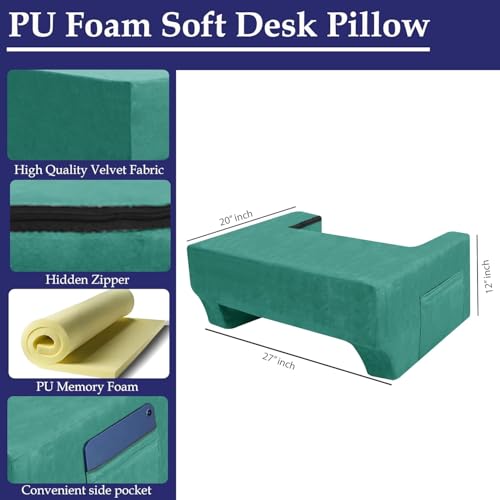 Image of Rosebell Lap Desk Pillow | Portable Computer Table & Laptop Lap Desk for Sofa, Bed, Floor | Ergonomic Gaming Desk Table | Work Desk Accessories for Reading, Gaming, Studying | Green Color