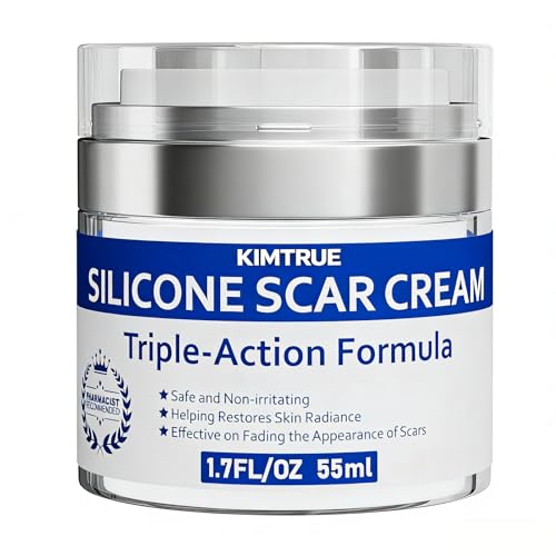 Scar Cream, Silicone Scar Gel, Advanced Scar Removal Cream for Surgical Scars, Stretch Marks, Injuries, Burns and Acne, Sensitive Skin, Old and New Scars, 1.86 fl/oz(55ml)