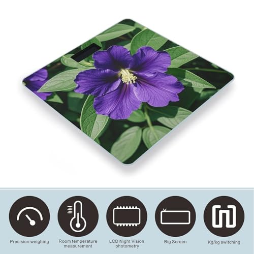 Báscula Digital de Baño Flores Moradas 26x26 cm miniatura 3