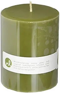 Northern Lights Candles Anjou Pear & Lemongrass Fragrance Palette Pillar Candle, 3 x 4