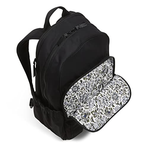 Image of Vera Bradley Women's Cotton Campus Backpack, Black, One Size
