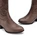 DREAM PAIRS Cowboy Boots for Women, Mid Calf Cowgirl Boots with Embroidery Round Toe Western Chunky Low Heel Shoes,Size 8.5,Brown,DWUMMB2505