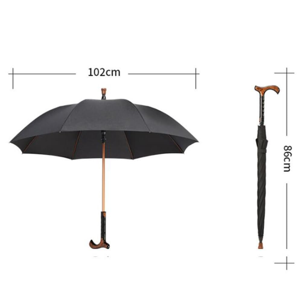 Parasol laski do chodzenia, odporny na zużycie, wiatroszczelny design, wielofunkcyjna kula z długim uchwytem dla mężczyzn i kobiet, 86 cm