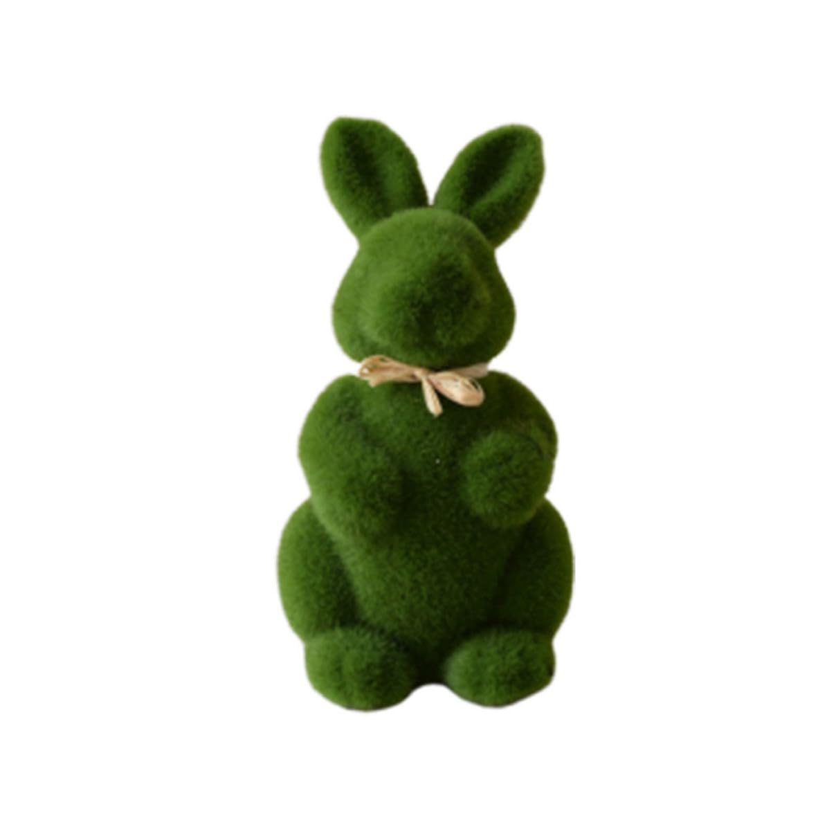 Luxshiny 4 Pezzi Statuetta Coniglio Muschio Artificiale Verde per Pasqua | Mini Ornamento da Tavolo, Finitura Realistica e Lavorazione Fine, per Famiglia e Amici, Stile Creativo