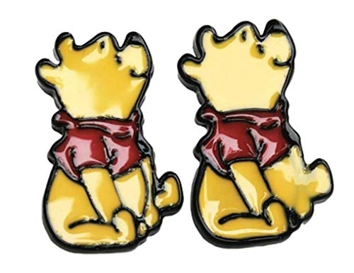Cartoon Winnie the Pooh Character Metal Enamel Stud Earrings