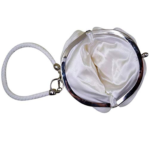 Image of Buddy Women Rose Shaped Clutch Soft Satin Wristlet Handbag Wedding Party Purse