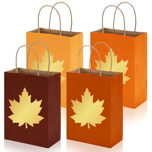 Sacs à bonbons pour l'automne aux couleurs chaudes avec poignées x24