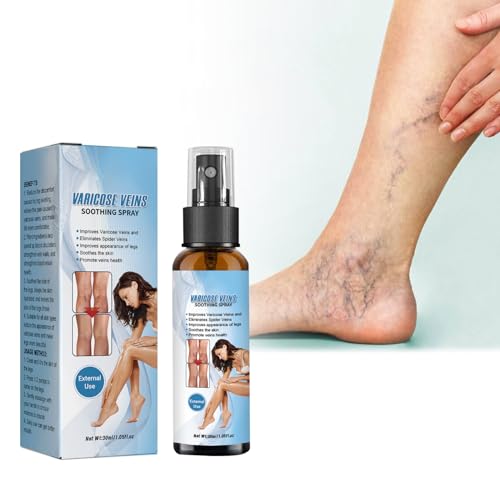 Varicose Veins Spray, Spray de Venas Varicosas Crema para Prevenir y Aliviar las Varices Promover la Circulación Sanguínea en las Piernas Reduce la Hinchazón de las Piernas