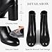 Aitikiss Women's Heeled Ankle Boots Side Zipper Chunky Block Heel Booties Fall Ankle Booties For Office Work Round Toe Booties (Black,11)