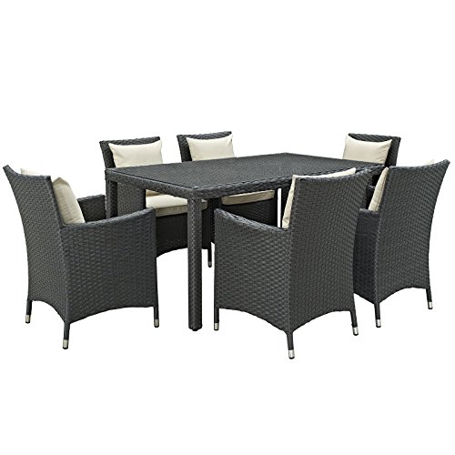 Wicker 7 Piece Patio Dining Sets