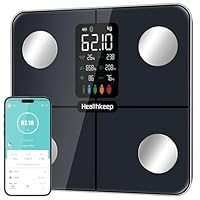 Healthkeep bilancia pesapersone impedenziometrica digitale con APP Bluetooth, display VA, frequenza...