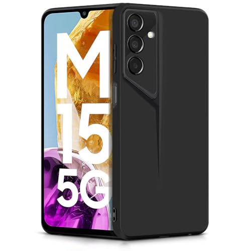 Image of WOW IMAGINE Slim Back Cover for Samsung Galaxy M15 5G Prime Edition | M15 5G | F15 5G | Blade Series Ultra Thin Case | Camera Protection | Soft Matte Silicone Flexible Mobile Case - Black