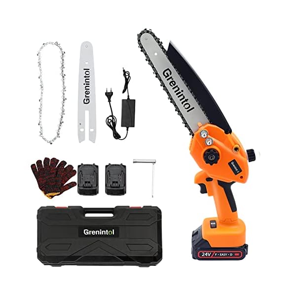 Grenintol Mini Kettensäge mit Akku,8 Zoll Mini Kettensäge Elektro,2000mAh*2 Kettensäge mit der scharfen Kette,Einhand… – Bild 10