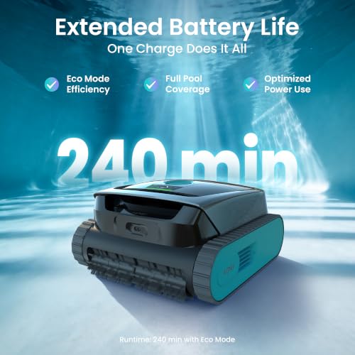 Image of Aiper Scuba S3 Robotic Pool Vacuum Cleaner, Cordless Light & Strong Suction, Waterline Scrubbing, Smart Sensor Navigation, Waterline Parking & App Control, 240 Min Runtime for Inground Pools, Blue