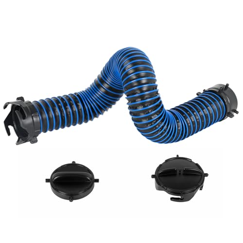 Image of 3FT RV Sewer Hose Extension Camper Sewer Hose Extension with Caps | EXTREME Heavy Duty 24 Mil, TPE Material, Abrasion Resistance and Crush Protection, Blue