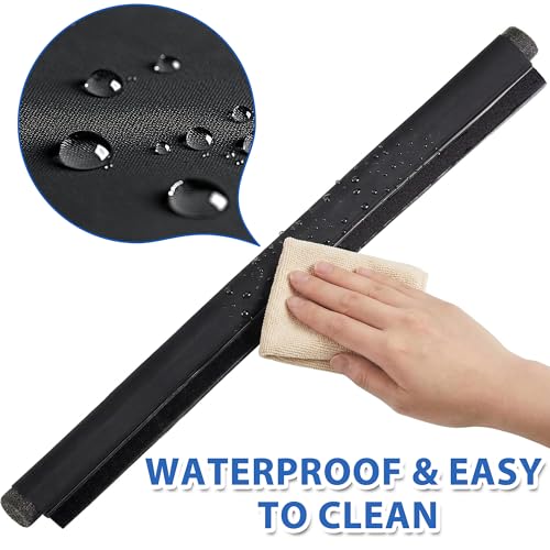 Image of MAXTID Door Draft Stopper 36 Inch Black Adjustable Door Draft Blocker Front Door Draft Guard for Bottom of Doors Weather Stripping Door Seal Strip (Pack of 2)