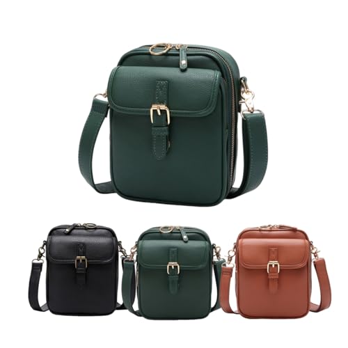 Crossbody Leather Bag, Leather Crossbody Bags for Women Anti Theft, Messenger Bag Large Capacity with 10 Card Slots