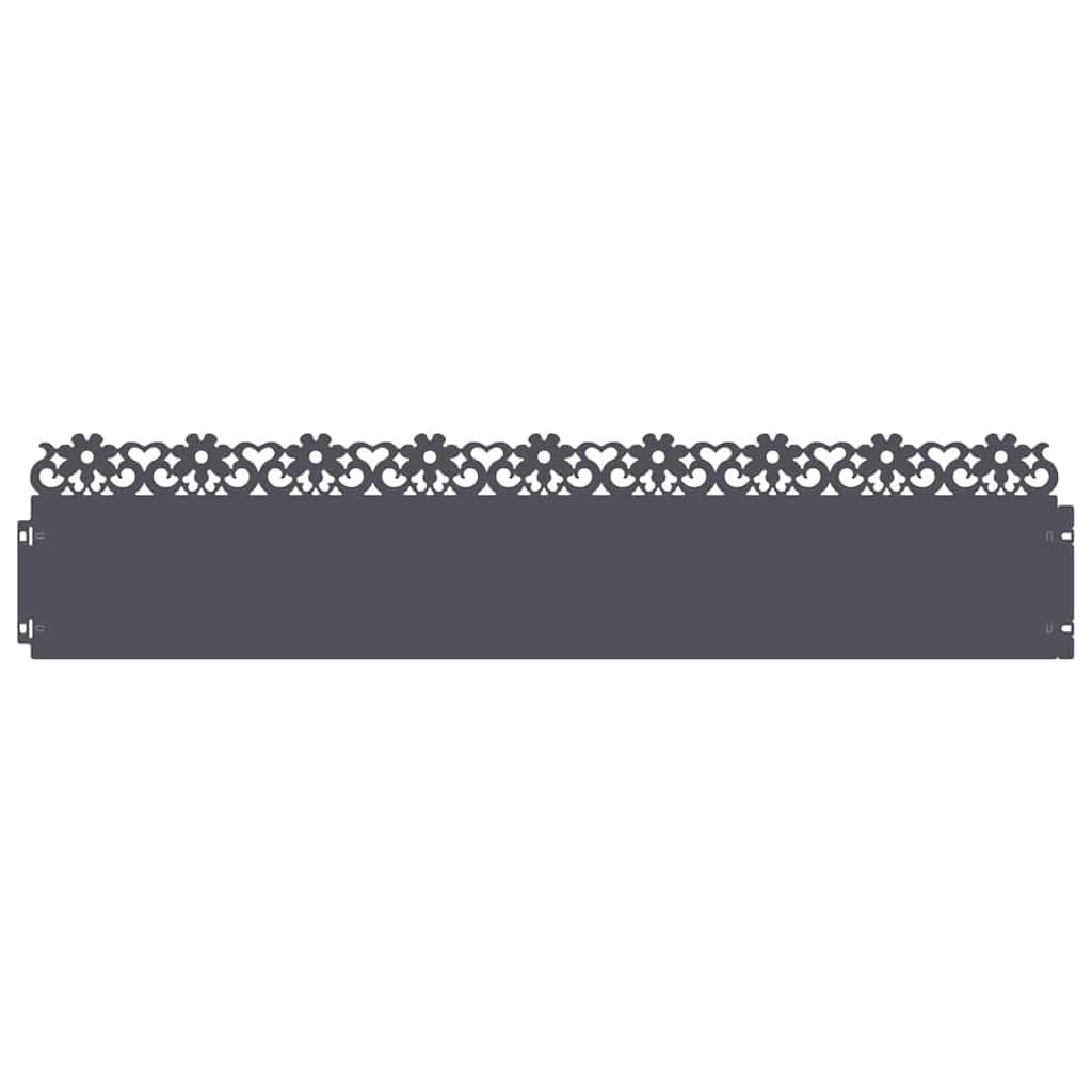 Lot de 10 bordures de pelouse en acier anthracite - 103 x 0,05 x 22 cm - Bordure en métal pour jardin - Bordure robuste pour parterre de fleurs - Bordure durable pour aménagement paysager