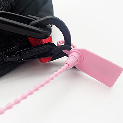 100 Pull-Tite Plastic Seals Numbered Plastic Logistics Seals Adjusted Tamper Resistant Zip Ties for Fire Extinguisher Self-Locking Tags Disposable Truck Seals (9.84